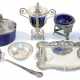 Konvolut Silber/Blauglas (7 Teile). - photo 1