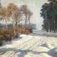 Hennemann, Karl (1884 Waren-1972 Schwerin) "Waldweg im Winter", Öl/ Lw., sign. u.l., verso. bez.,50x65 cm, Rahmen - photo 1