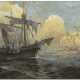 Marinemaler des 19./20. Jh. "Nach der Seeschlacht- Segelschiffe auf hoher See", Öl/Lw., unleserlich sign. u.l., 63x90 cm, Rahmen - photo 1