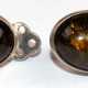 Bernstein-Ohrclips, 925er Silber, ovale Cabochons, Ges.-Gew.3,7 g, L. 1,5 cm - фото 1