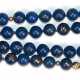 Lapislazuli-Kette und -Armband, mit 333er GG- Zwischenglieder und Karabinerverschlüssen, L. 46,5 cm und 23,5 cm - photo 1