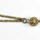 Kette mit Jade-Abhang, um 1920, vergoldet, Jade-Ecke best., Kordelketten-L. 80 cm - photo 1