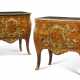 A NEAR PAIR OF LOUIS XV ORMOLU-MOUNTED KINGWOOD, TULIPWOOD AND BOIS DE BOUT MARQUETRY COMMODES - photo 1