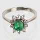 Smaragd Brillant Ring - Weissgold 750 - фото 1