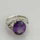 Amethystring mit Diamanten - Gelbgold 585/000 (14 ... - photo 1
