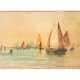 EHRMANNS, THEODOR von (1846-1923), "Segelboote auf dem Canal Grande vor Venedig", - Foto 1