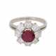 Ring mit 8 Brillanten, zusammen ca. 2 ct, FW(F-G)/VVS-VS, - photo 1