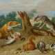 Jan van Kessel d.Ä.. Forest Landscape with Fox and Cats Fighting over a Duck - photo 1