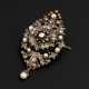 Französische Diamantbrosche mit Perlen - Foto 1