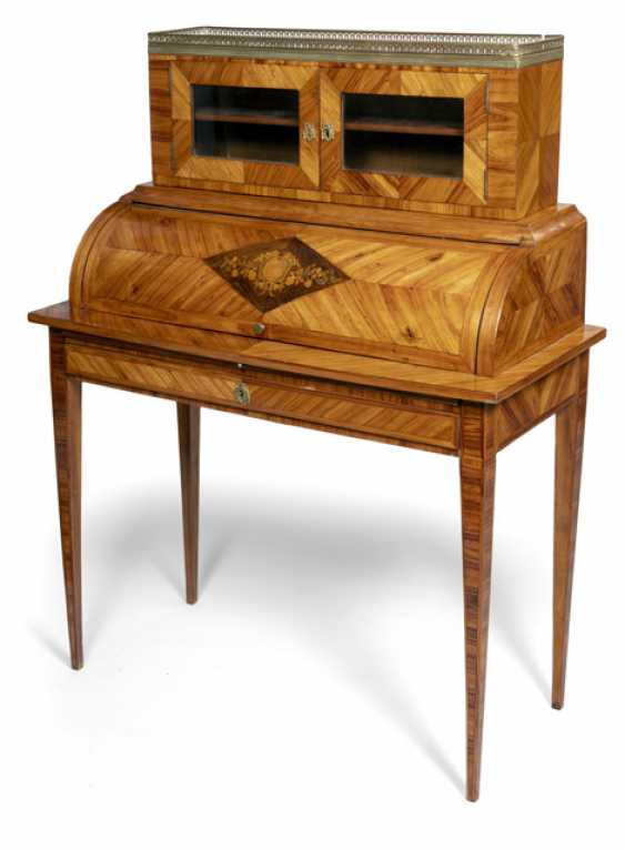 Petite Cylinder Secretary Louis Xvi Style 19th Century Century