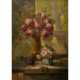 DOMAN / DAMAN, E. ? (undeutlich signiert; französ. Maler/in 19./20. Jahrhundert), "Stillleben mit Rosen und Veilchen", - photo 1