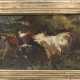 ANTON BRAITH, "Kühe auf dem Weg zur Tränke", Öl auf Holzplatte, gerahmt, signiert und datiert - photo 1
