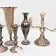 KONV. SILBER, Vasen und Kerzenständer, teils Sterling, 835er, 800er, - photo 1