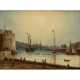 MALER 19. Jahrhundert, "Französische Hafenstadt mit Wehrburg", Le Havre ?, - photo 1