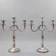 ITALIEN Paar 3-flammige Kerzenleuchter, 800 Silber, 20. Jahrhundert - photo 1