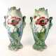 Paar Jugendtsil Vasen: Dekor Mohnblumen und Rittersporn. Luneville Faience / Fayence. Um 1900. - фото 1