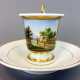 Bilder-Tasse / Ansichten-Tasse: Porzellan, von Hand bemalt, Goldrand, vergoldet, 19. Jahrhundert, sehr gut. - фото 1