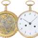 Taschenuhr: extrem schwere und äußerst hochwertige 18K Gold Grande Sonnerie Clockwatch, Meuron et Comp. Geneve No. 11089, ca. 1820 - Foto 1