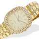 Armbanduhr: sehr schwere und große vintage Luxus- Herrenuhr im Ellipse-Jumbo-Design, Marke "Geneve" mit reichlich Brillantbesatz, Handarbeit, 18K Gold - Foto 1
