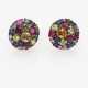 Ein Paar Ohrstiftstecker mit vielfarbigen Farbedelsteinen. Deutschland, 2000er Jahre - Foto 1