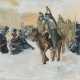 FRANZÖSISCHER MALER Tätig 2. Hälfte 19. Jahrhundert Winterfeldzug der französischen Truppen in Russland - photo 1