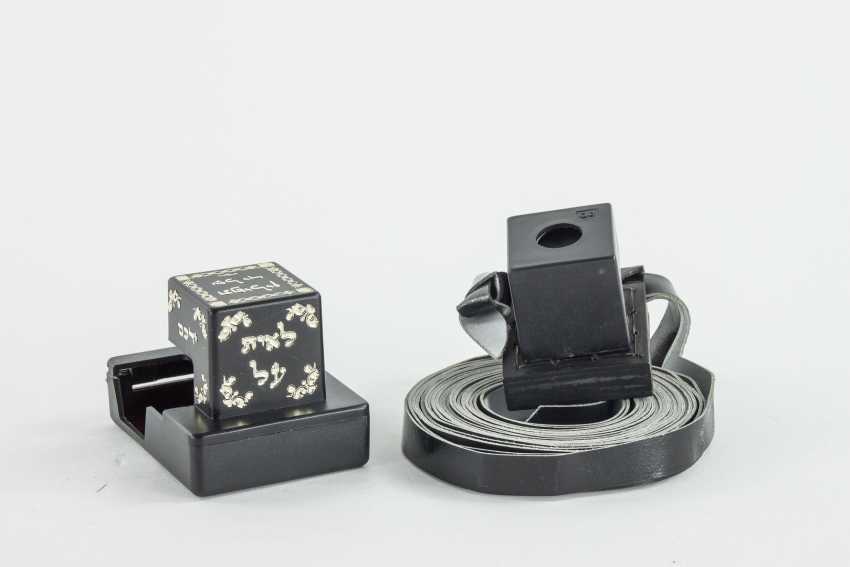 Auction Tefillin / Jewish prayer straps, leather, in mint condition or