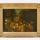 Dutch School 17. Century .Feasteng company in front of a noble house in landscape oil on canvas framed - Foto 1