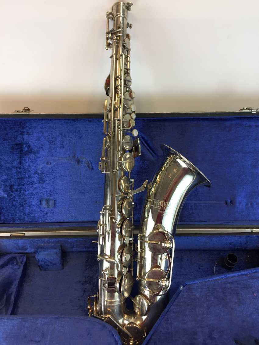 Enchères Baryton Saxophone Weltklang Soliste, Markneukirchen Klingenthal, de Nacre, de Finition