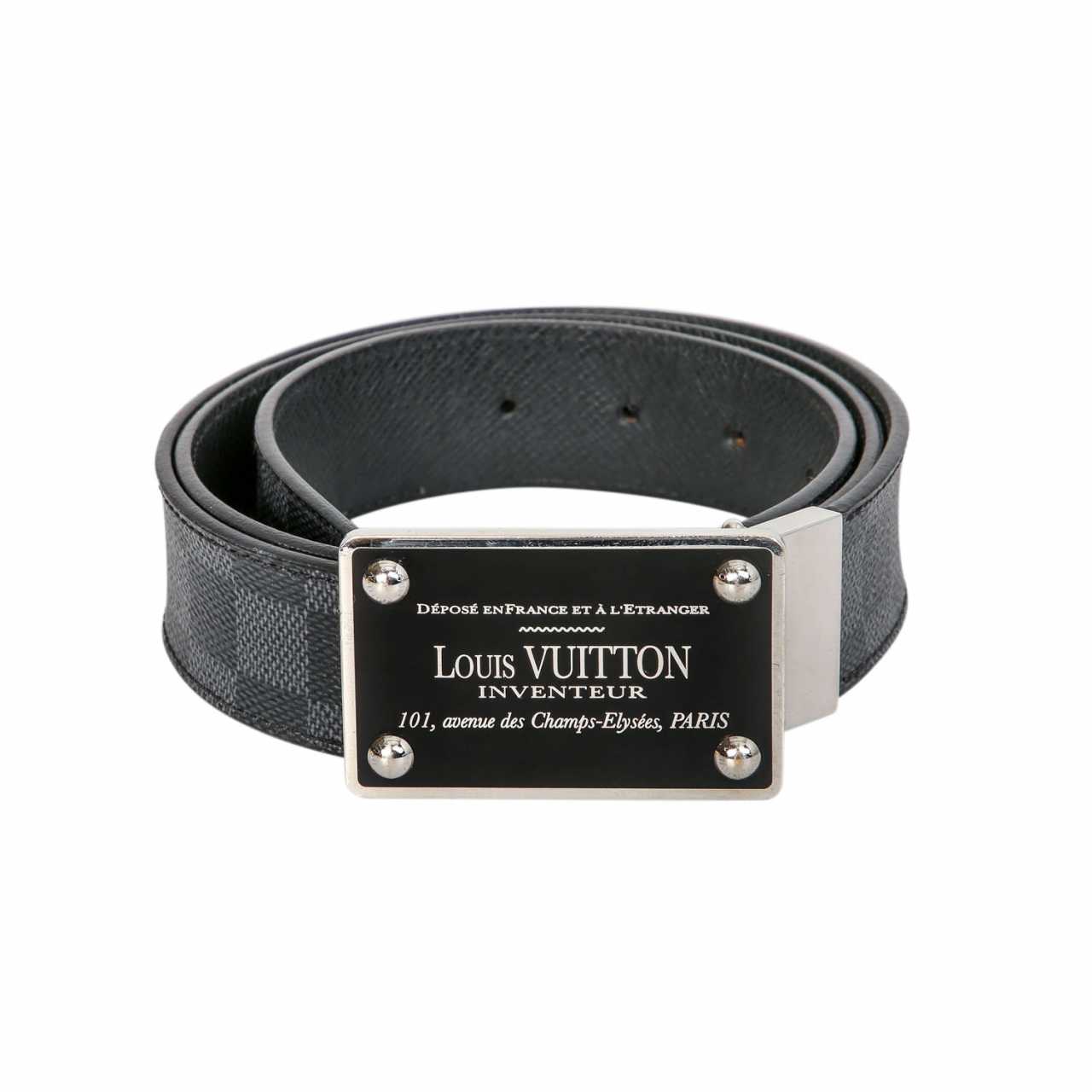 Auction: LOUIS VUITTON belt &quot;INVENTEUR&quot;, length 95cm. — buy online. Auction catalog &quot;Luxury ...