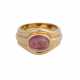 Ring mit einem rosafarbenen Turmalincabochon, oval, ca. 3,5 ct, - Foto 1