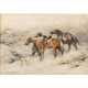 SUHRLANDT, CARL (1828-1919), "Soldat mit Pferden in winterlicher Landschaft " - photo 1