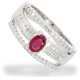 Ring: neuwertiger, moderner und ungetragener Rubin/Diamant-Damenring, Handarbeit aus 18K Weißgold, 1,06ct - Foto 1