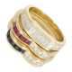 Ring: sehr wertvoller vintage 3-fach-Ring, Rubine, Saphire und Diamanten - фото 1