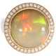 Ring: äußerst dekorativer, hochwertiger Goldschmiedering mit großem und schillernden Opal sowie feinem Brillantbesatz,18K Gold - Foto 1