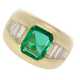 Ring: massiver und ehemals sehr teurer Smaragd/Diamant-Goldschmiedering, wunderschöner und leuchtend grüner, sehr wertvoller Smaragd von ca. 3ct, Herkunft Columbien - photo 1