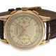 Armbanduhr: sehr seltener, großer Longines Flyback-Chronograph in 18K Gold, ca. 1953 - Foto 1