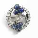 Edward Schramm, Fabergé: Russian Fabergé Royal diamond and sapphire brooch, mounted in silver and gold. St. Petersburg, 1890s. Diam. 2.5 cm - Foto 1