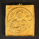 A gold amulet with two eyes and chased St. Nicholas with inscription - photo 1