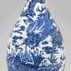 Große Blauweiß-Flaschenvase mit Drachendekor - Foto 1