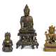 Buddha auf hohem Thron getragen von den vier Weltenwächtern - фото 1