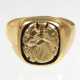 gravierter Wappen Ring - Gelbgold 333 - фото 1