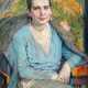 Wolfthorn, Julie (1868 Thorn - 1931 Berlin). Marta Baedeker, sitzend in Halbfigur mit umgelegter Pelzjacke - Foto 1