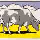 Lichtenstein, Roy (1923 New York - 1997 New York). Cow Triptych (Cow going abstrakt) Poster - фото 1