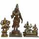 Seltene Doppelfigur und zwei Einzelfiguren von Shiva und Parvati - photo 1