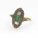 Art-déco-Ring mit Smaragd, Brillanten u - фото 1