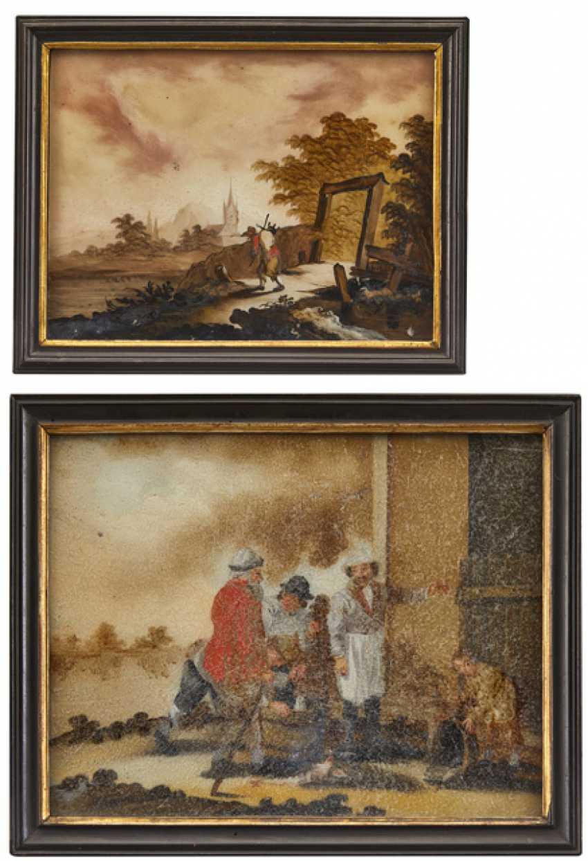 Auction Two Reverse Glass Paintings Buy Online By