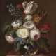 Deutsch (?), Anfang 19. Jahrhundert. Stillleben mit Blumen in einer Glasvase auf Marmortisch - фото 1