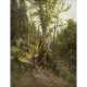 GEBHARDT, C. ? (Maler 19./20. Jahrhundert), "Jäger mit zwei Hunden auf dem Weg im Gebirgswald", - photo 1