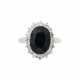 Ring mit oval fac. Saphir von 5,5 ct, entouriert von 16 Brillanten, - фото 1