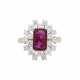 Ring mit Rubin von ca. 2,1 ct im Achtkant-Treppenschliff - фото 1